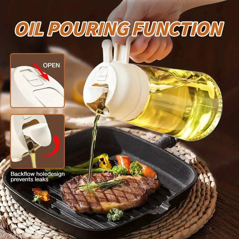 Oil Spray Bottle: 2in1 500ml: BBQ, Baking, Roasting Kitchen Tool