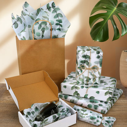 Eucalyptus Tissue Paper 30/10pcs - Green Leaf Gift Wrap