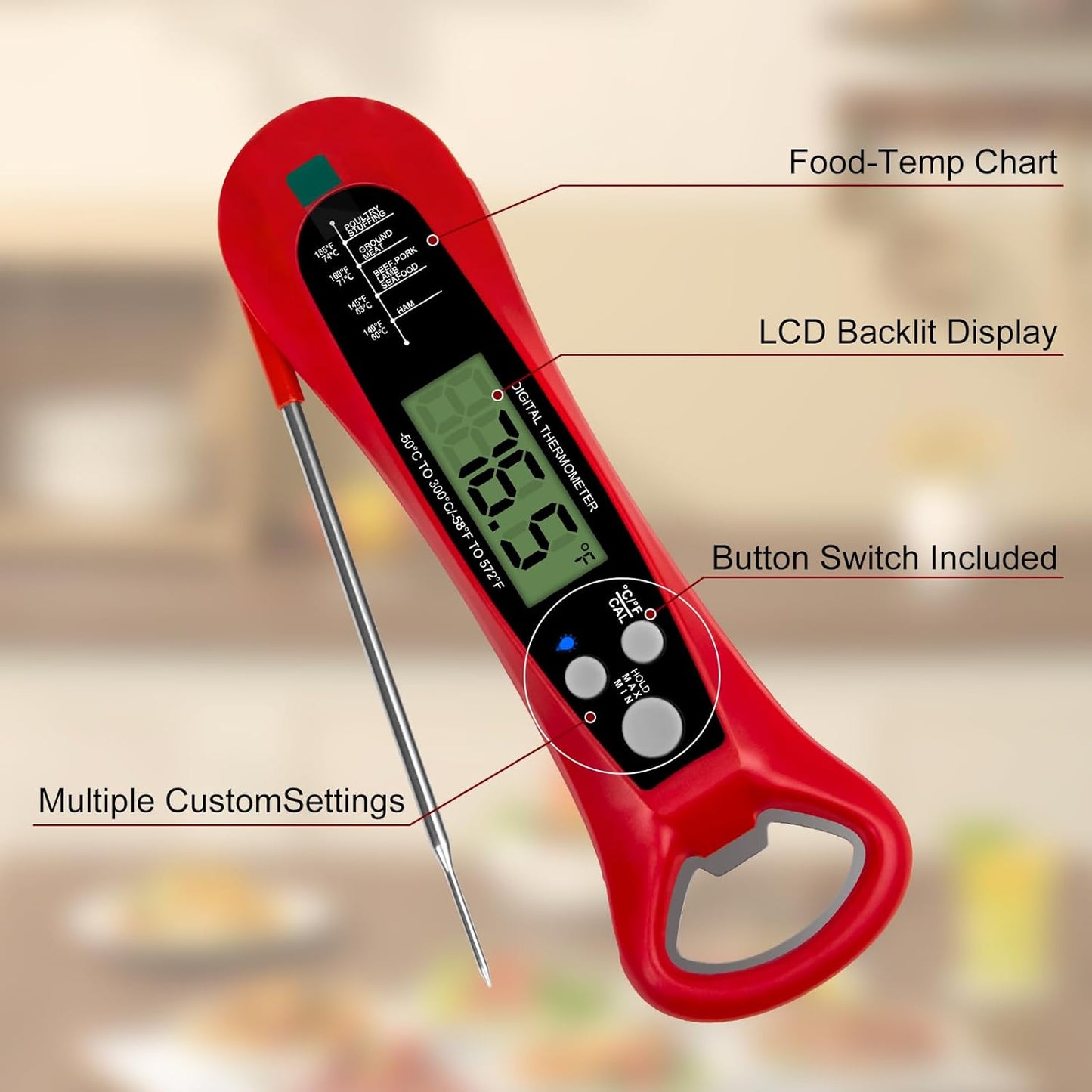 Instant Read Meat Thermometer - Fast & Precise Cooking Tool