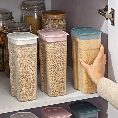 Plastic Storage: Kitchen Sealed Jar - Transparent Cereal Storage Container