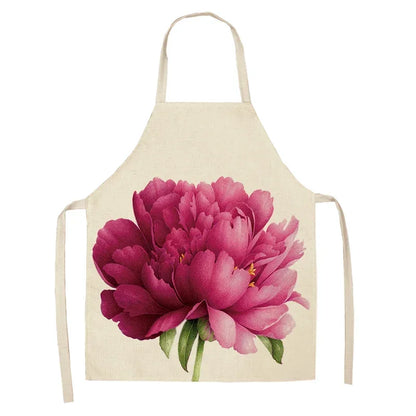 Apron: Alphabet Kitchen Aprons - Cotton Linen Bibs for Women