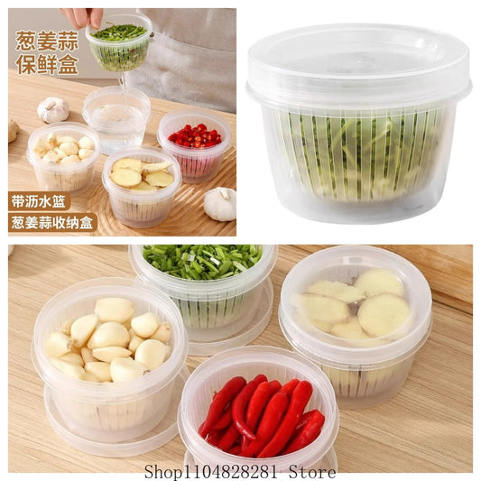 Food Storage: Onion & Garlic Storage Box - Portable Fridge Organizer
