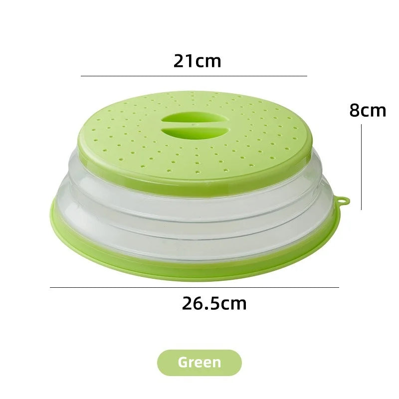 10.2" Microwave Food Cover & Splatter Guard - Collapsible Lid