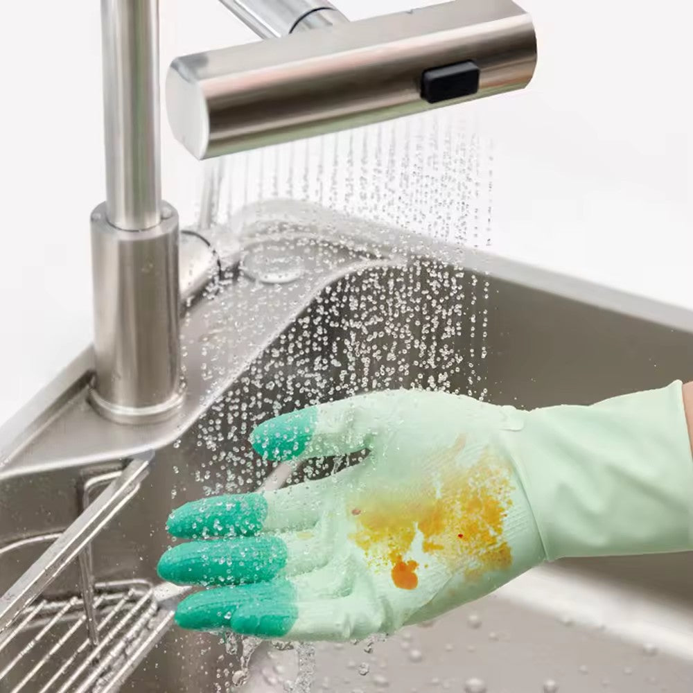 Silicone Dishwashing Gloves - Anti-Slip, Reusable & Durable