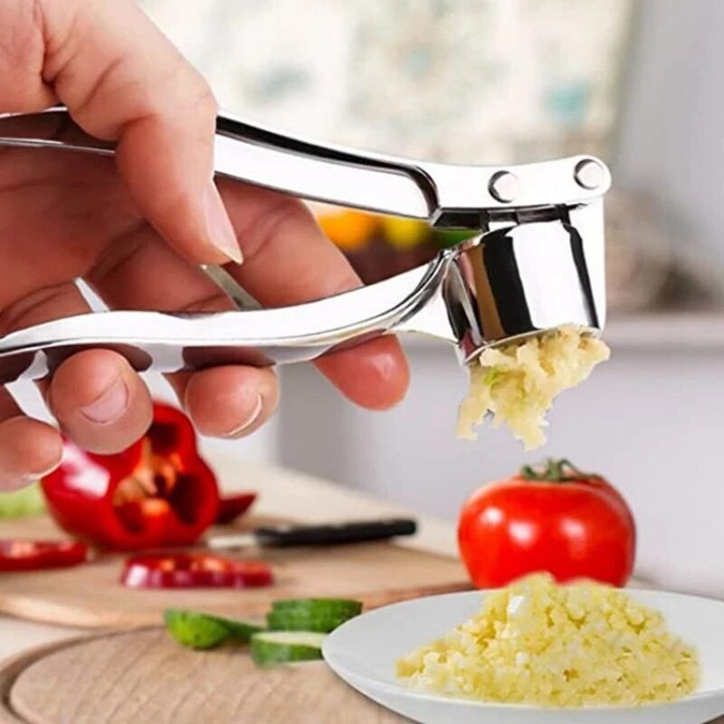 Garlic Press Anti-Skid Zinc Alloy Stainless Steel