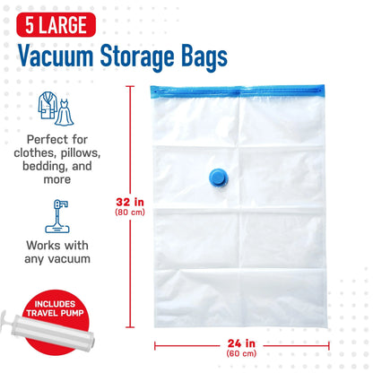 Vacuum Zip Bags 20 Pack - Space Saver for Comforters