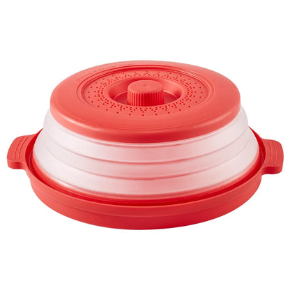 10.2" Microwave Food Cover & Splatter Guard - Collapsible Lid