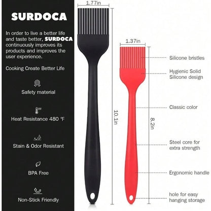 Silicone Basting Brush Set - Heat Resistant, 10" & 8"