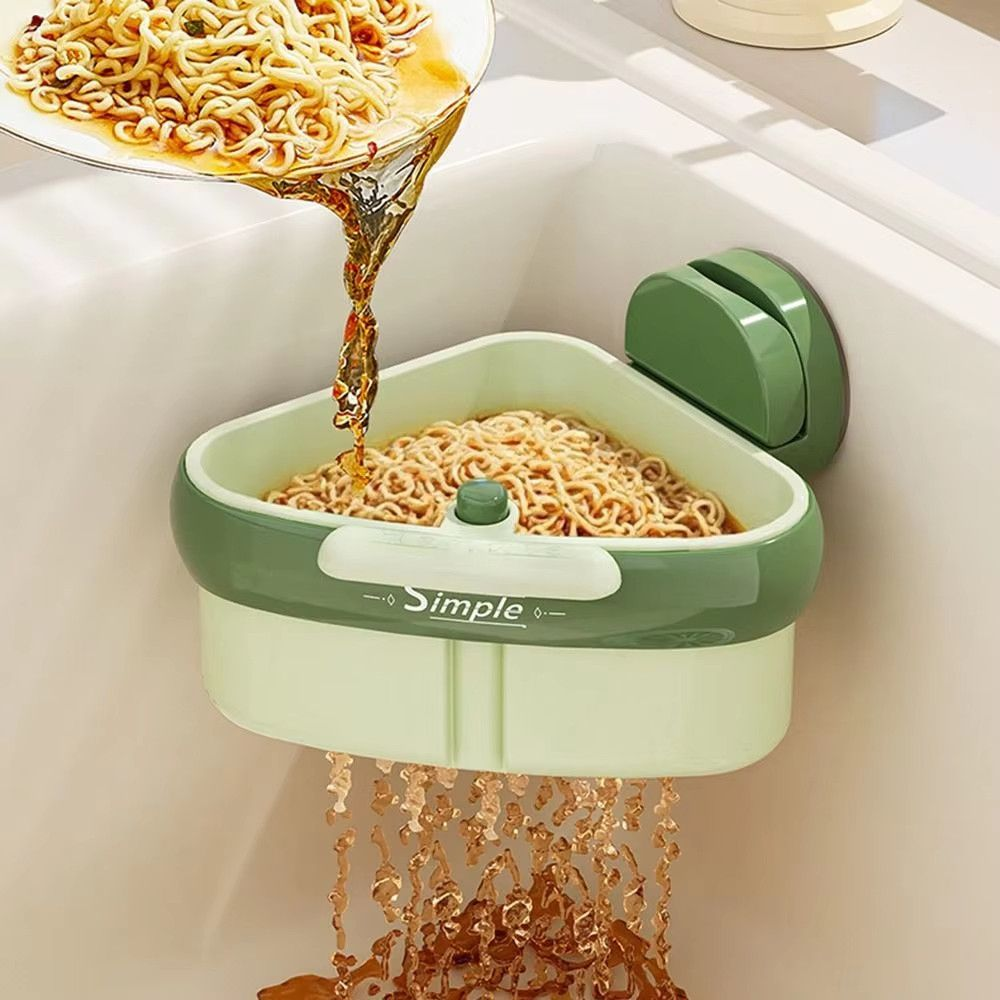 Strainer Suction Cup Sink Rack - Corner Waste Catcher