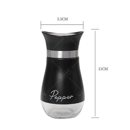 Glass Spice Bottle Adjustable Refillable Salt and Pepper Shakers with Shelf Spice Dispenser Pour Holes Kitchen Gadget