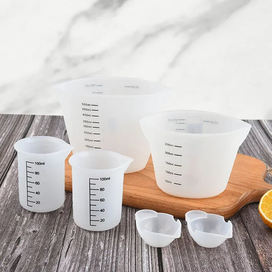 Silicone Measuring Cup - Food Grade, Non-stick, Clear Scale