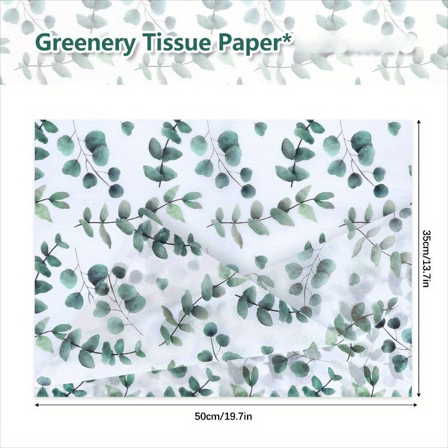 Eucalyptus Tissue Paper 30/10pcs - Green Leaf Gift Wrap