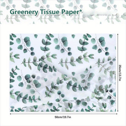 Eucalyptus Tissue Paper 30/10pcs - Green Leaf Gift Wrap
