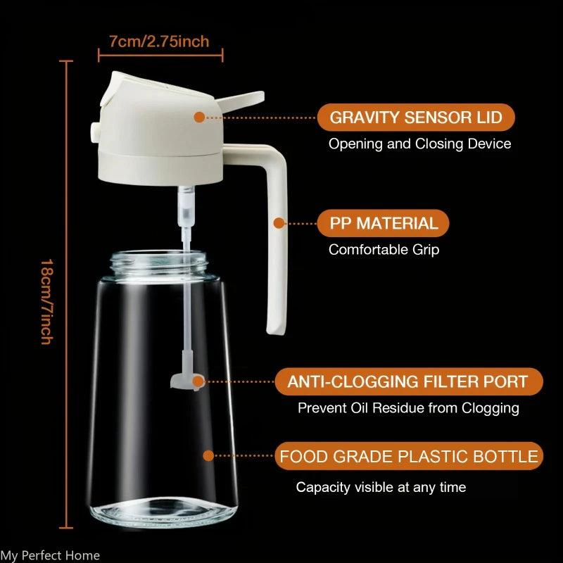 Oil Spray Bottle: 2in1 500ml: BBQ, Baking, Roasting Kitchen Tool