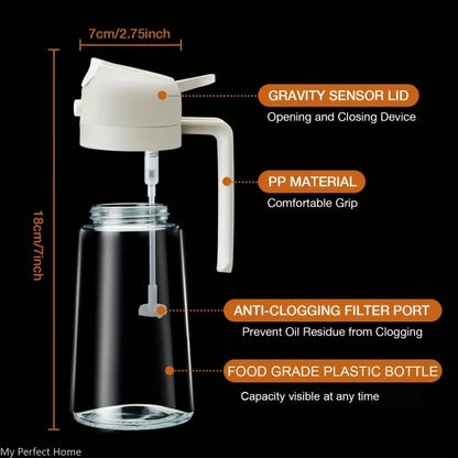 Oil Spray Bottle: 2in1 500ml: BBQ, Baking, Roasting Kitchen Tool